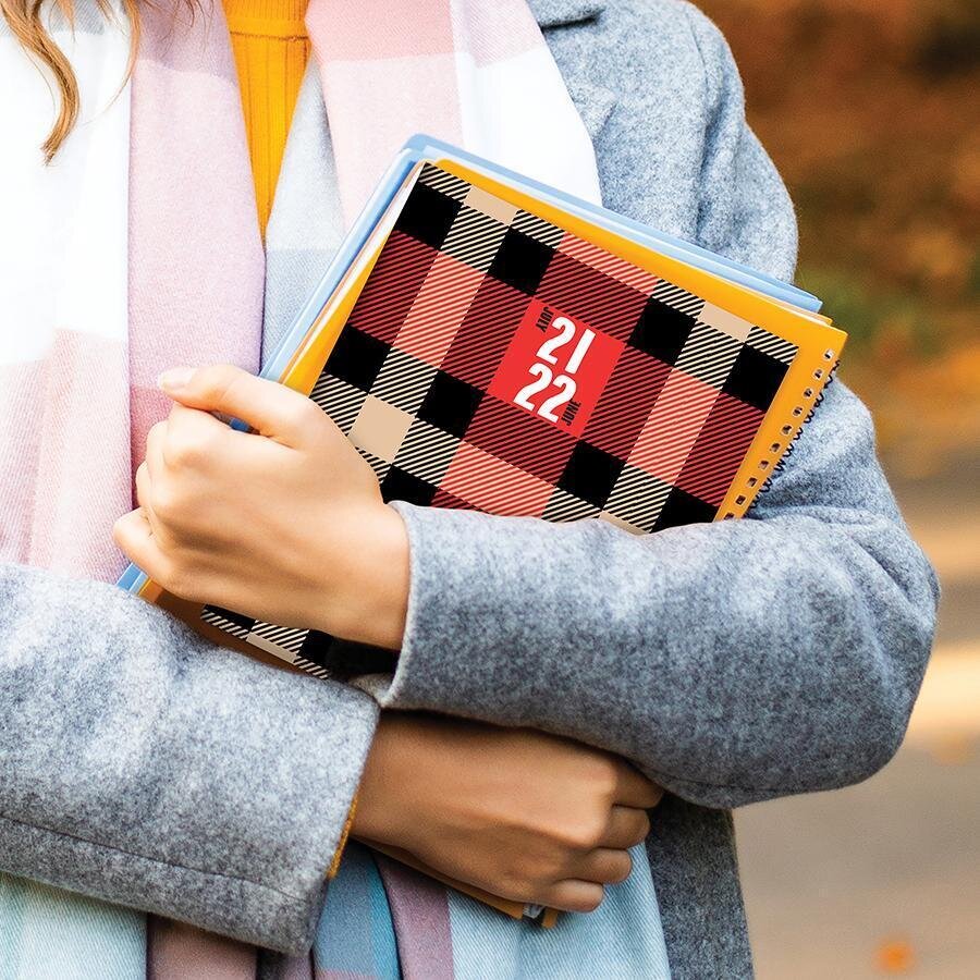Red Plaid Monthly Planner