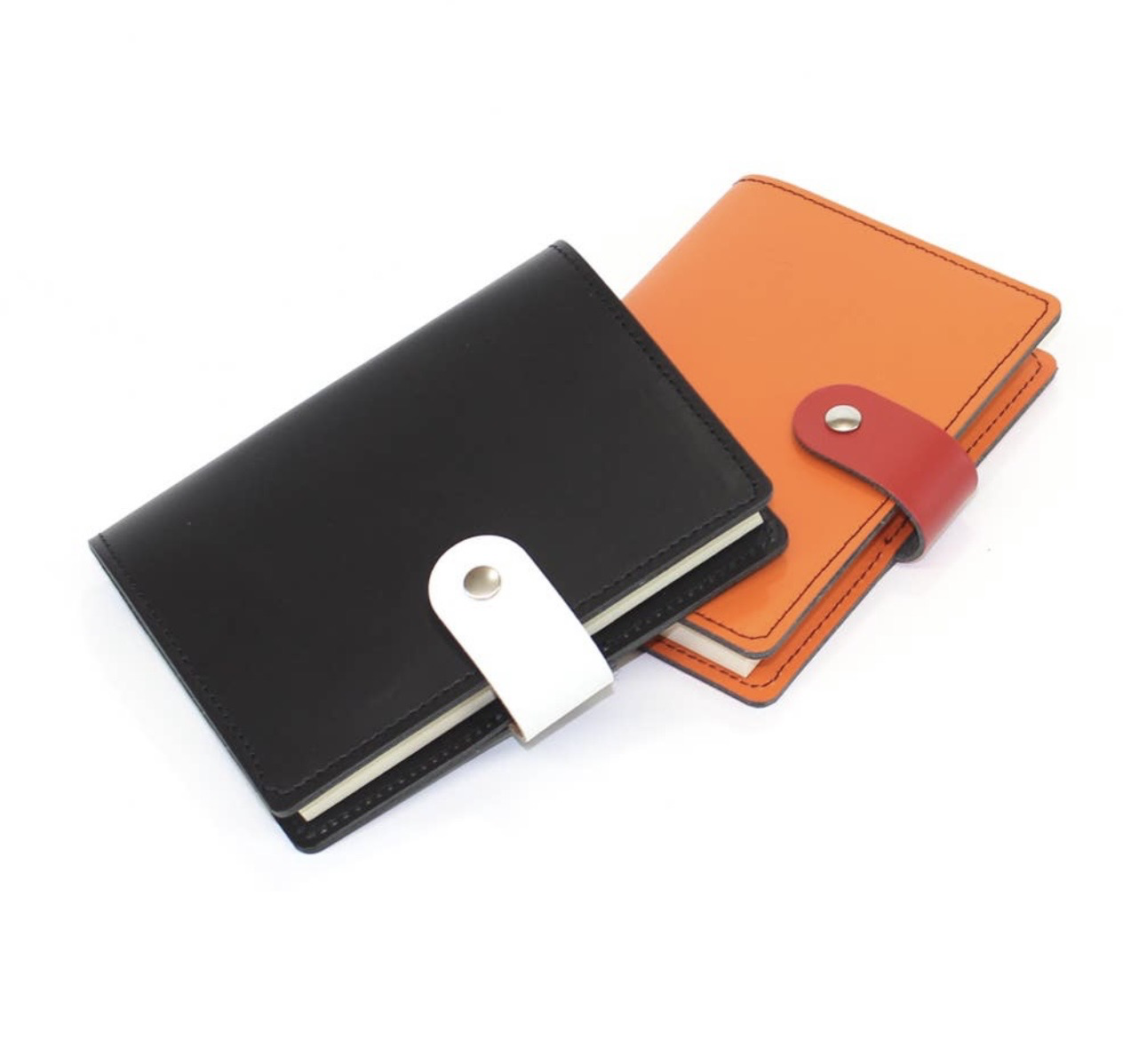 Refillable Snap Leather Journal: Black