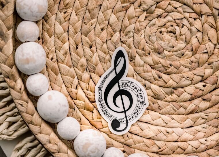 Treble Clef Clear Sticker