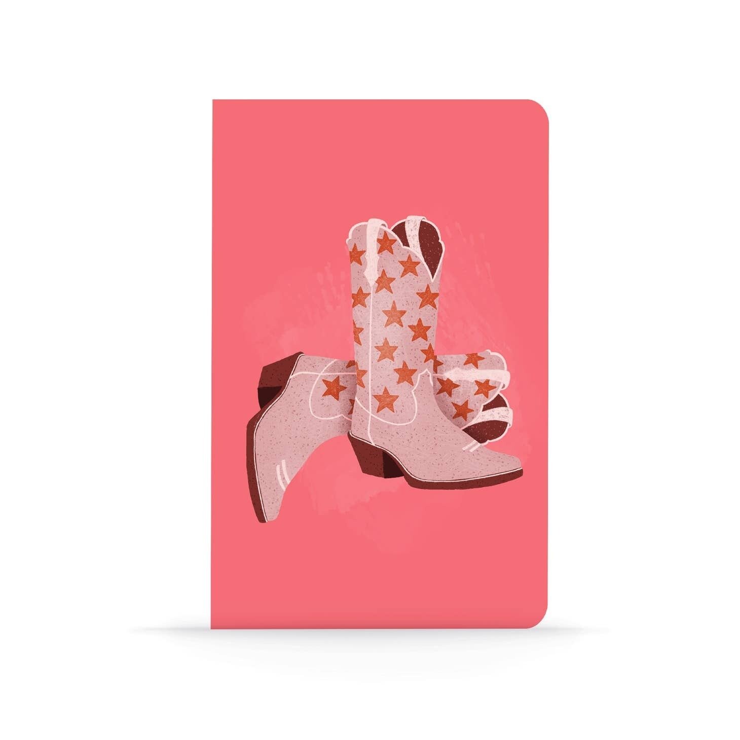 Wild and Chic Pink Cowboy Boots Classic Flatlay Notebook