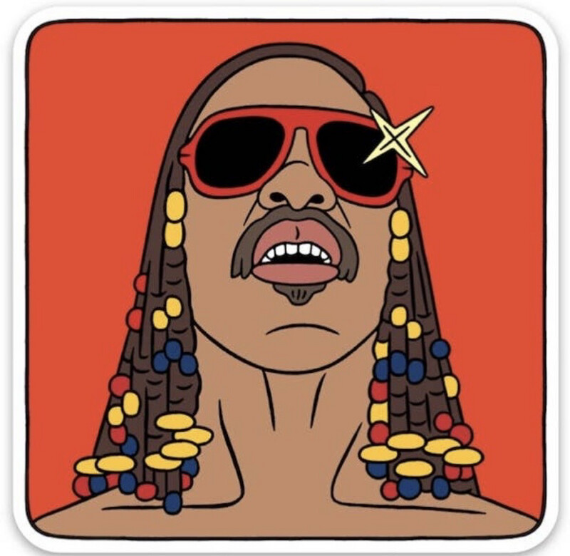 Stevie Wonder Die Cut Sticker