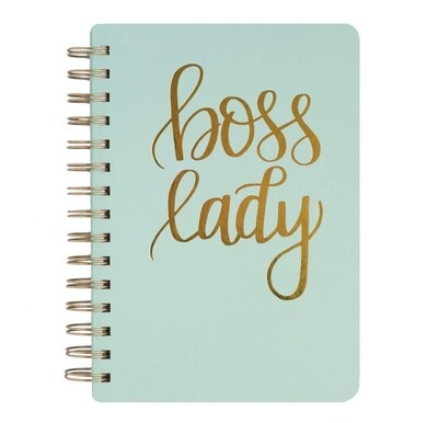 Boss Lady Spiral Notebook - Mint and Gold