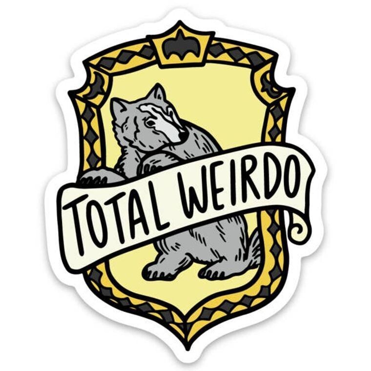 Harry Potter HufflePuff Total Wierdo Sticker