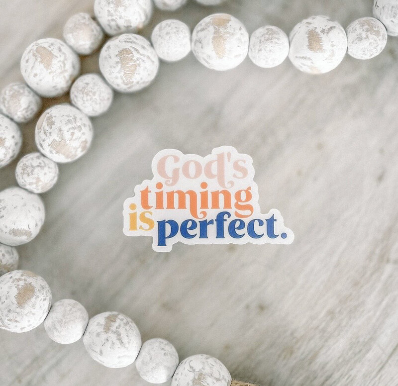 God&#39;s Timing Clear Vinyl Sticker