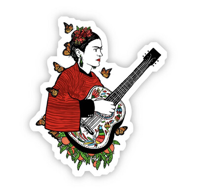 Frida Kahlo - Guitar and Butterfly Sticker