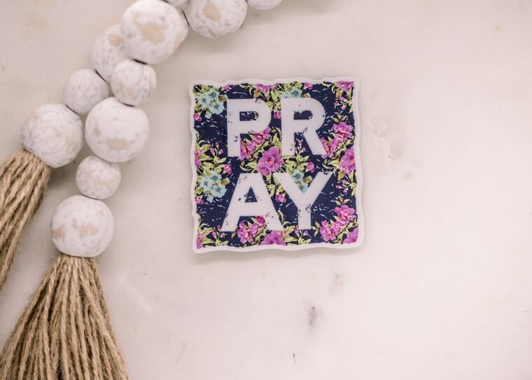 Pray Floral Sticker