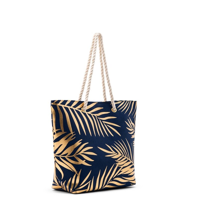Extra Large Navy Blue Palm Beach Bag