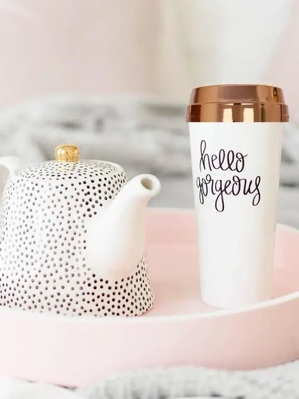 Hello Gorgeous Gold Travels Mug
