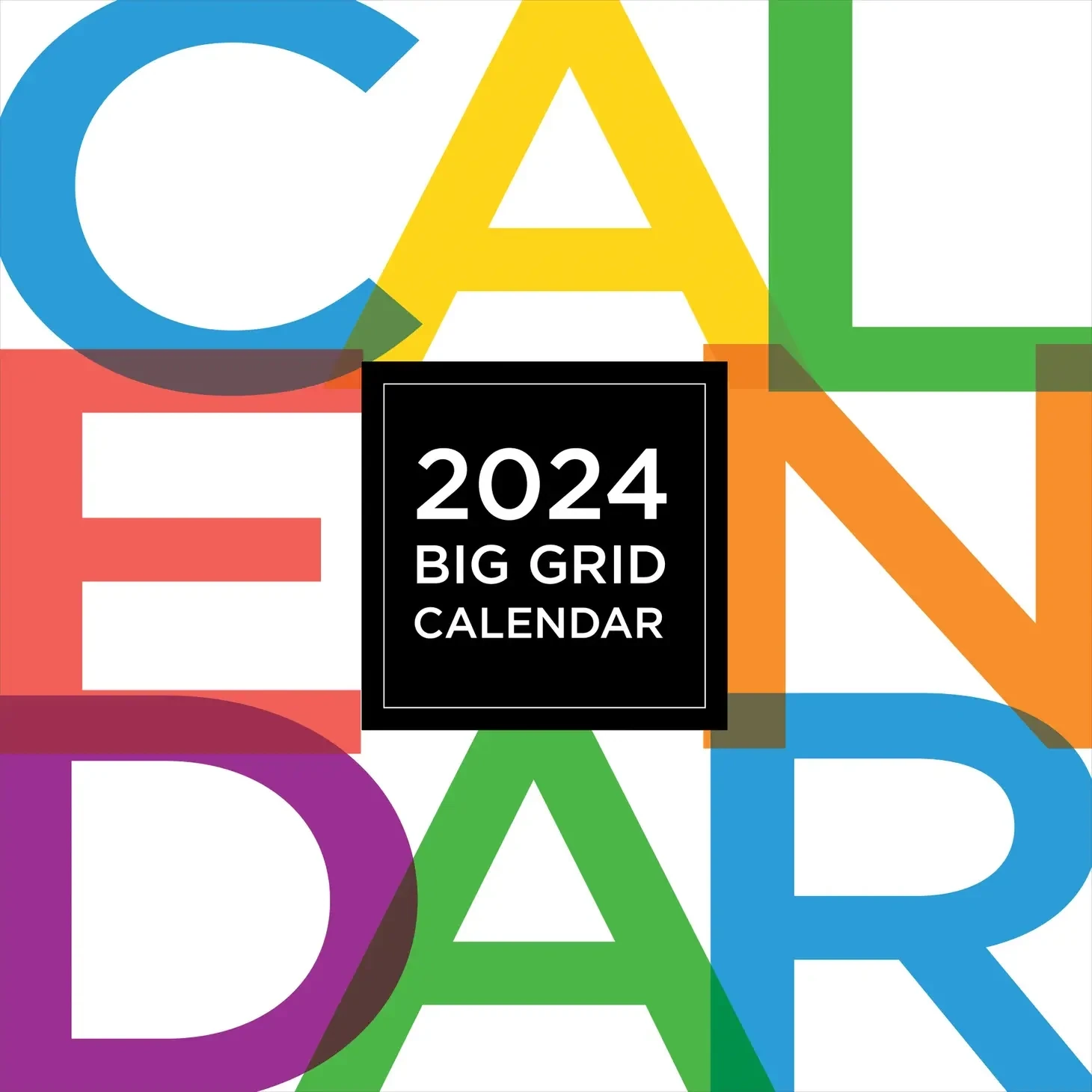 2024 Big &amp; Bright Grid Wall Calendar