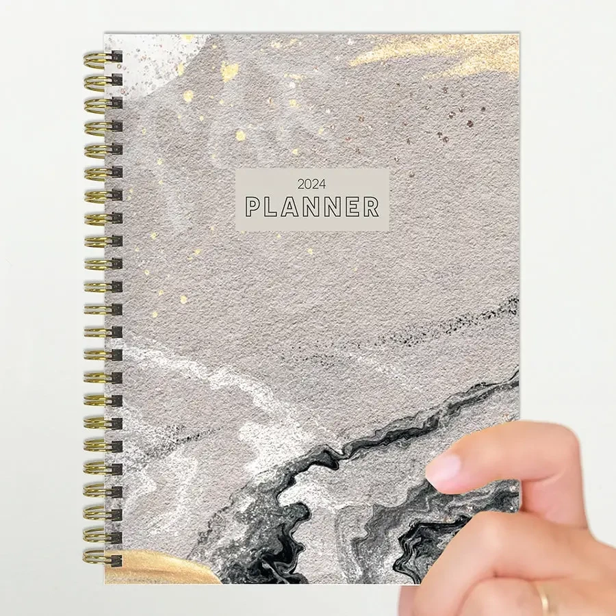 2024 Stone &amp; Marble Medium Weekly Monthly Planner