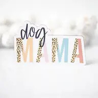 Dog Mama, Leopard 3&quot;x3&quot; Magnet