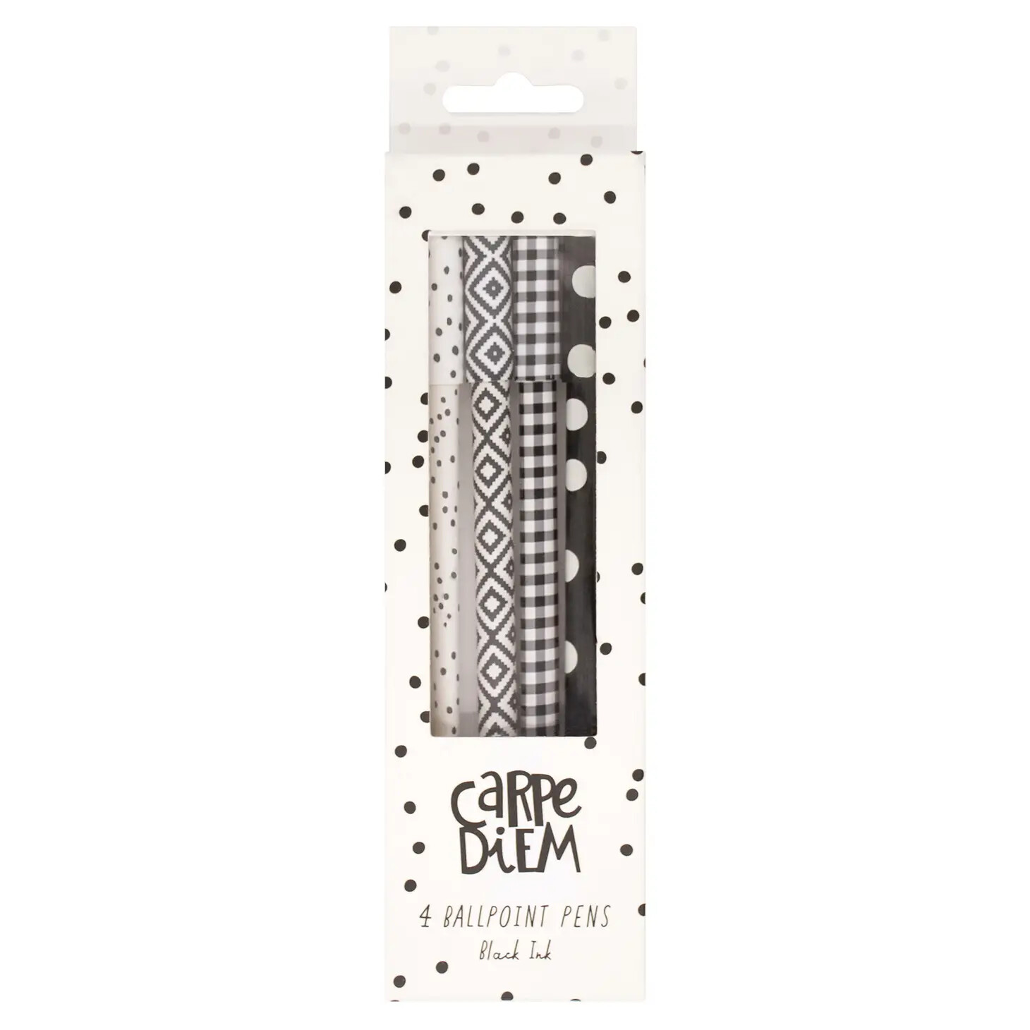 Monochrome Ball Point Pen - 4 Pack