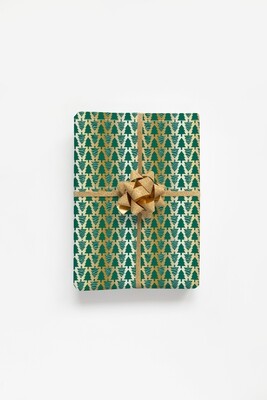Graphic Trees with Metallic Gold Ink Wrapping Paper