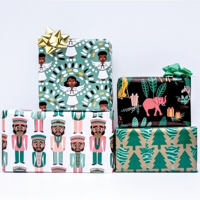 Nutcracker with Metallic Gold Ink Wrapping Paper