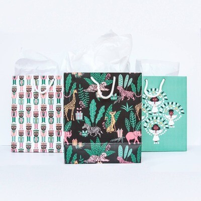 Jungle Print Holiday Gift Bag