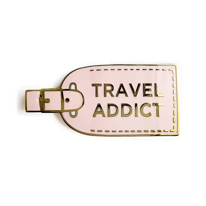 TRAVEL ADDICT ENAMEL PIN