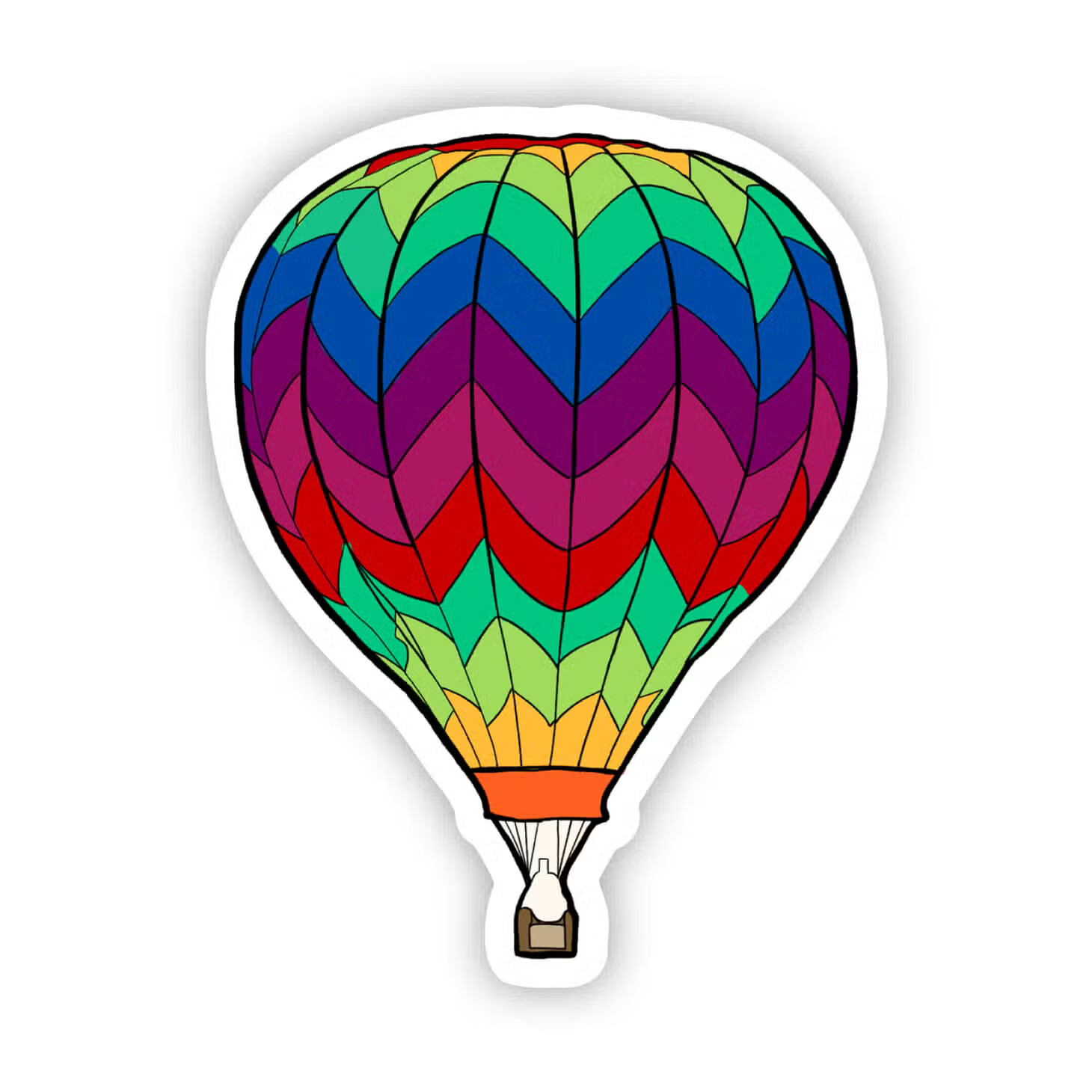 Colorful Hot Air Balloon Sticker