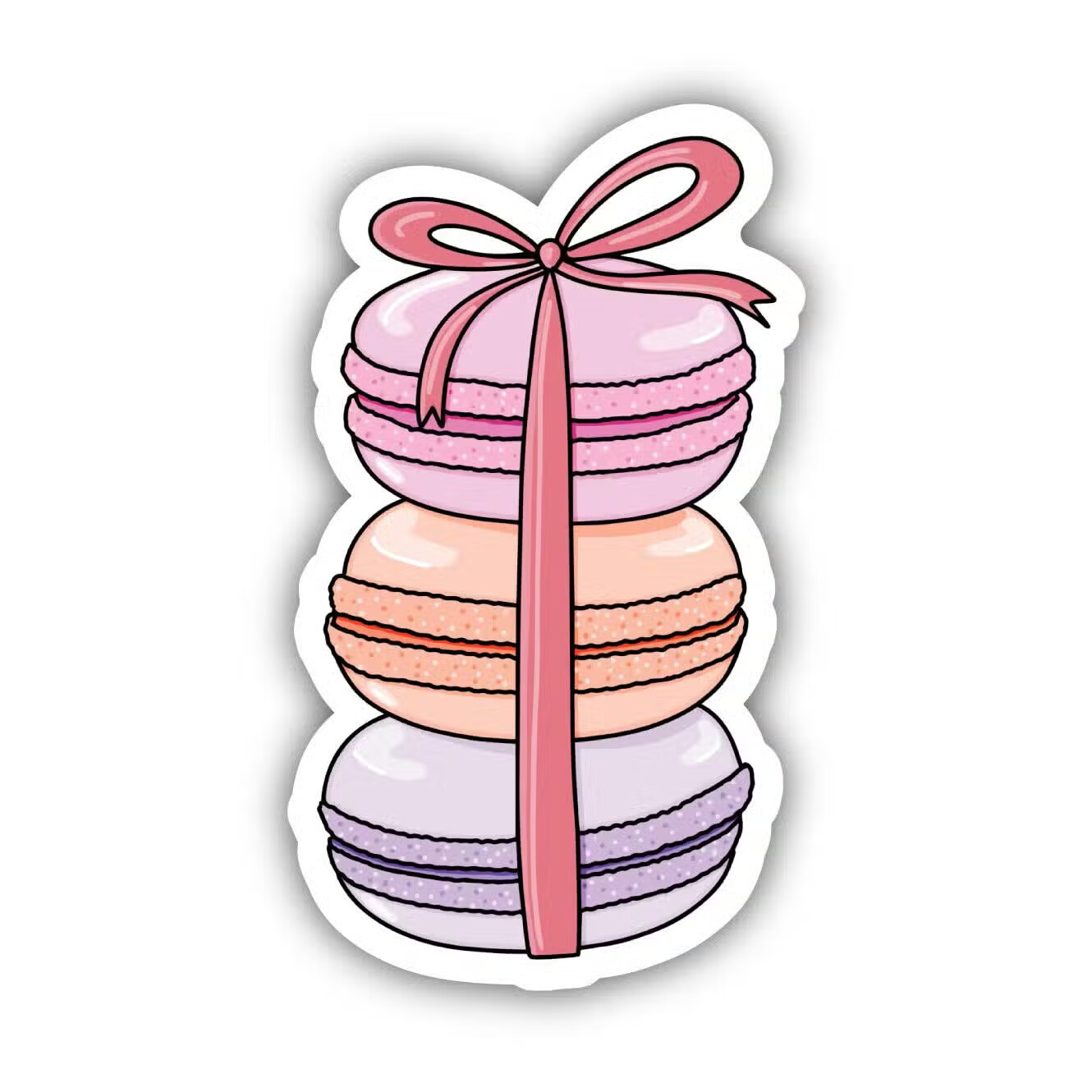 Macarons with A Bow Sticker