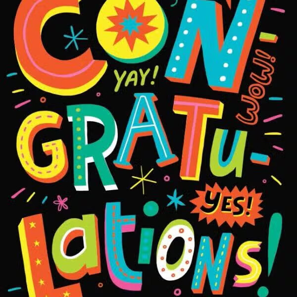 Congratulations Neon Birthday Card