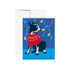 Terrier Christmas Lights Greeting Card