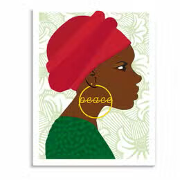 Peace Red Headwrap Holiday Greeting Card