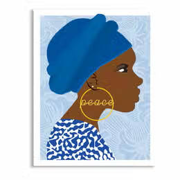 Peace Blue Headwrap Holiday Greeting Card