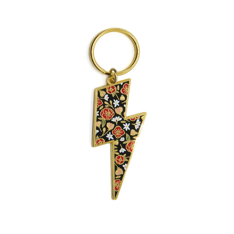 Lightening Bolt Enamel Keychain