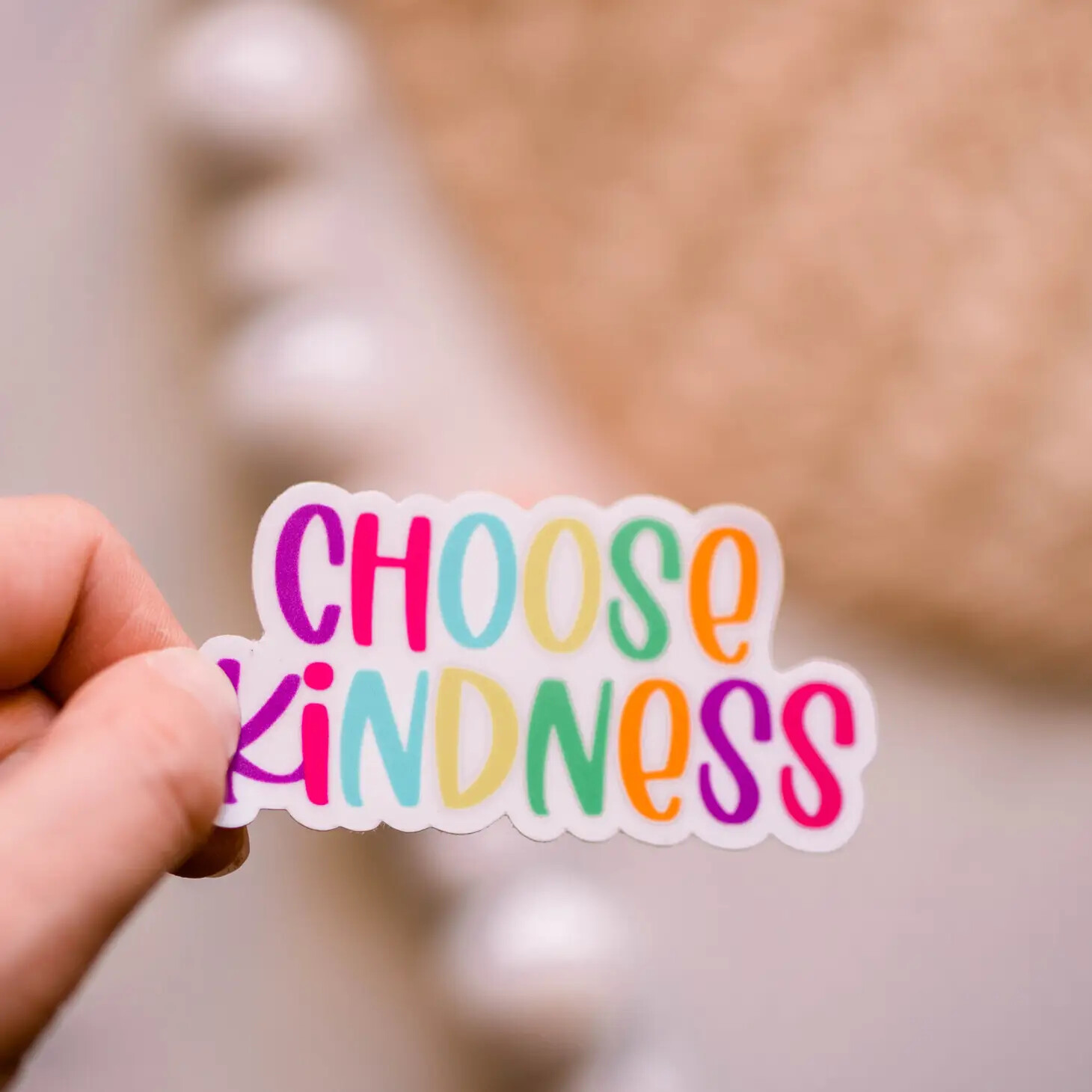 Choose Kindness Rainbow Vinyl Sticker, 3x3 in