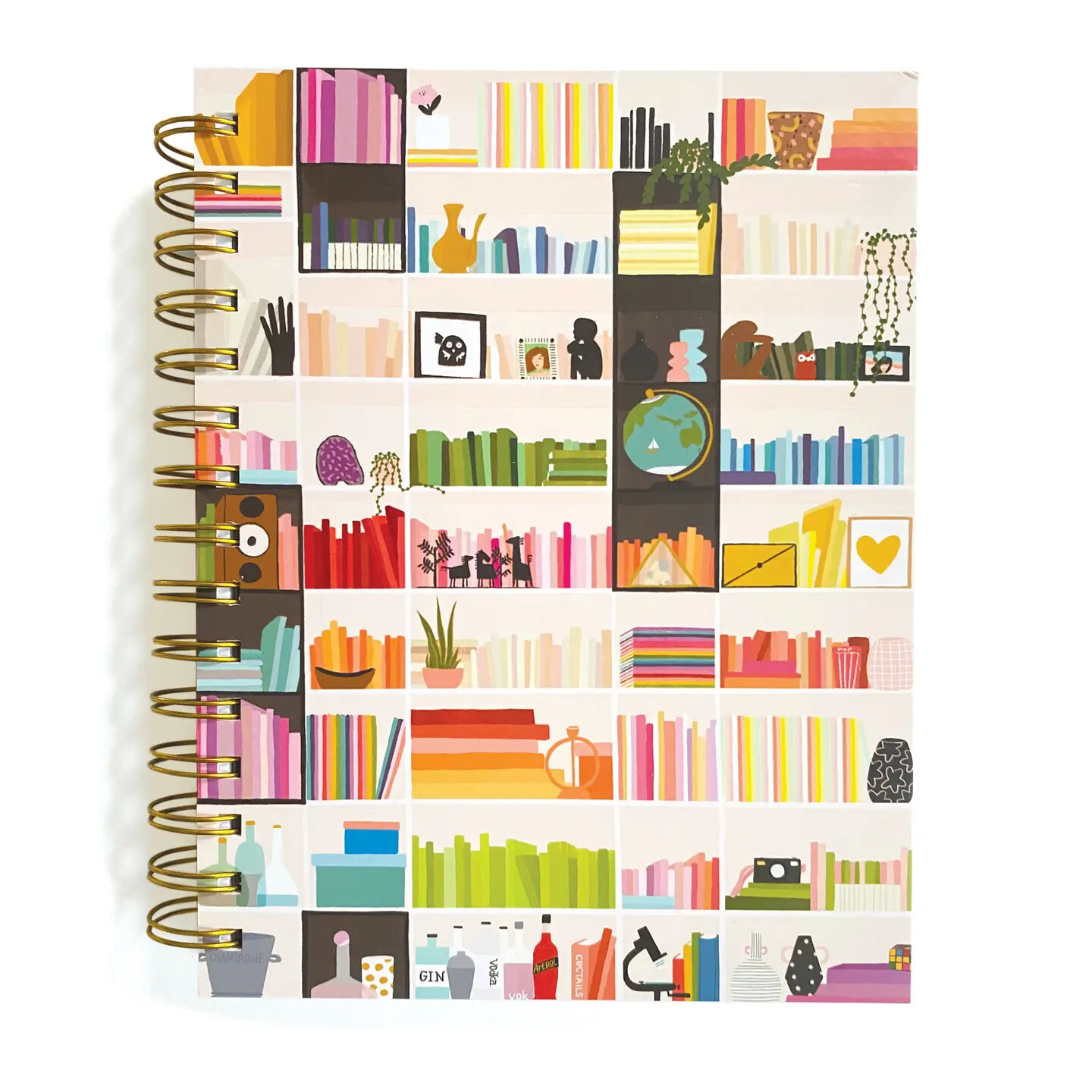 Rainbow Book Shelves Spiral Journal