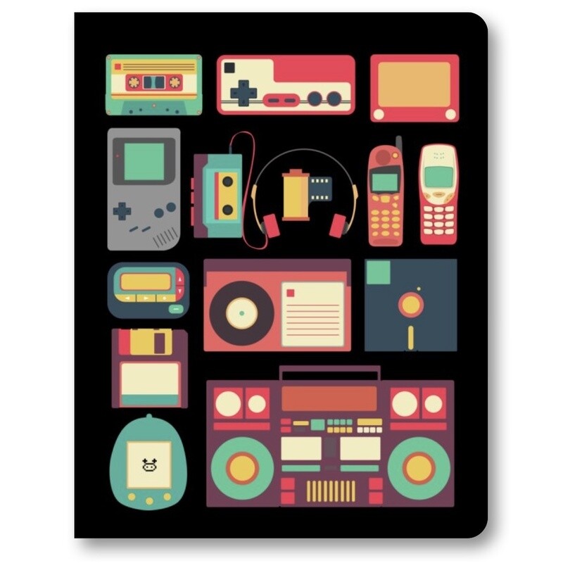 Retro Tech medium layflat notebook