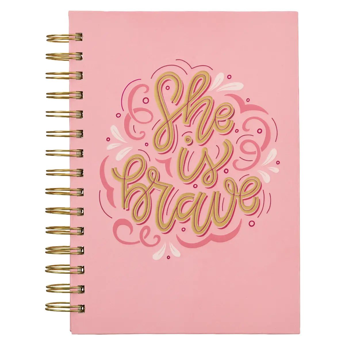 Journal Wirebound Pink She Is Brave