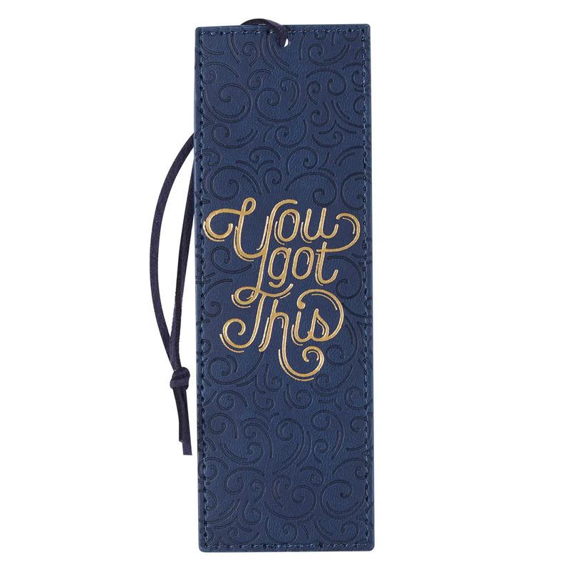 Bookmark Faux Leather Blue You Got This