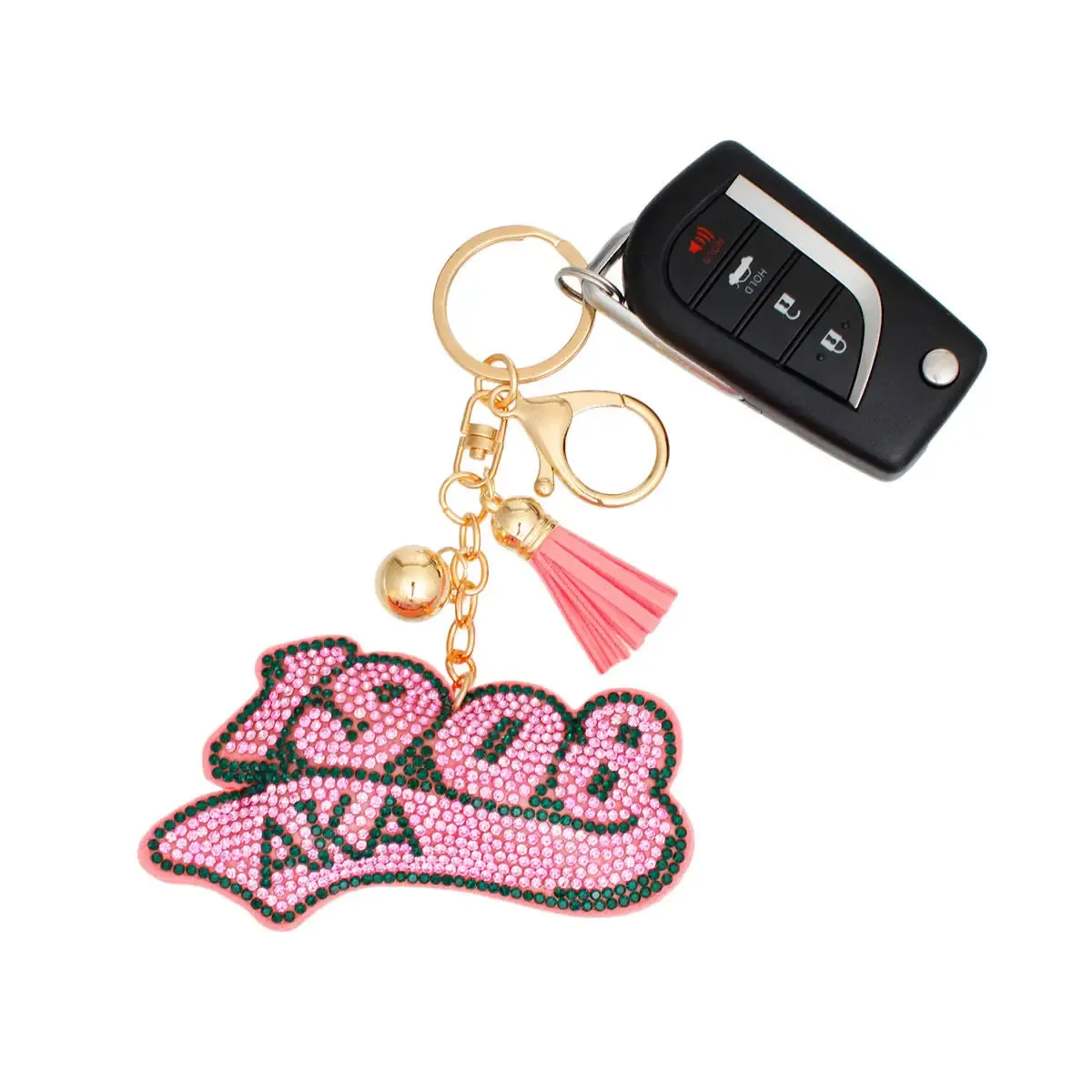 ​Alpha Kappa Alpha Sorority Paraphernalia Women&#39;s Keychain Ring and Handbag Charm Clip AKA