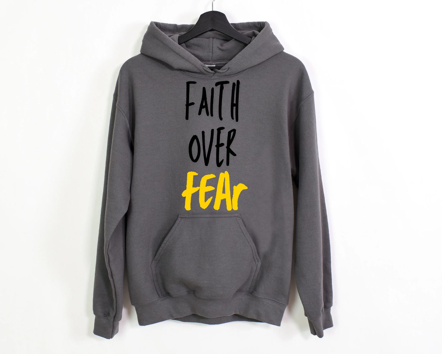 Faith Over Fear Grey Hoodie