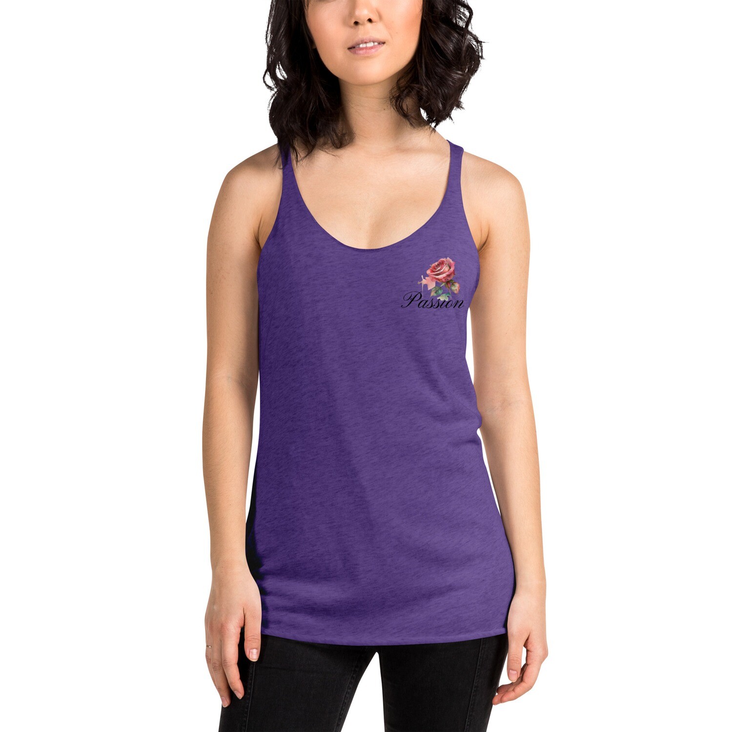 Passion Rose in Watercolor Women's Racerback Tank Top | Next Level 6733