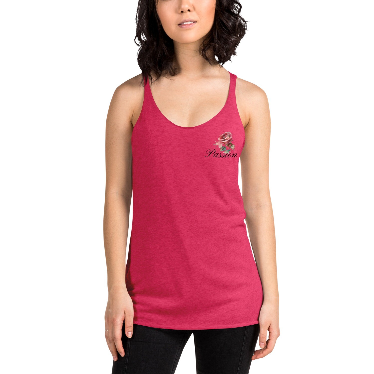 Passion Rose in Watercolor Women&#39;s Racerback Tank Top | Next Level 6733