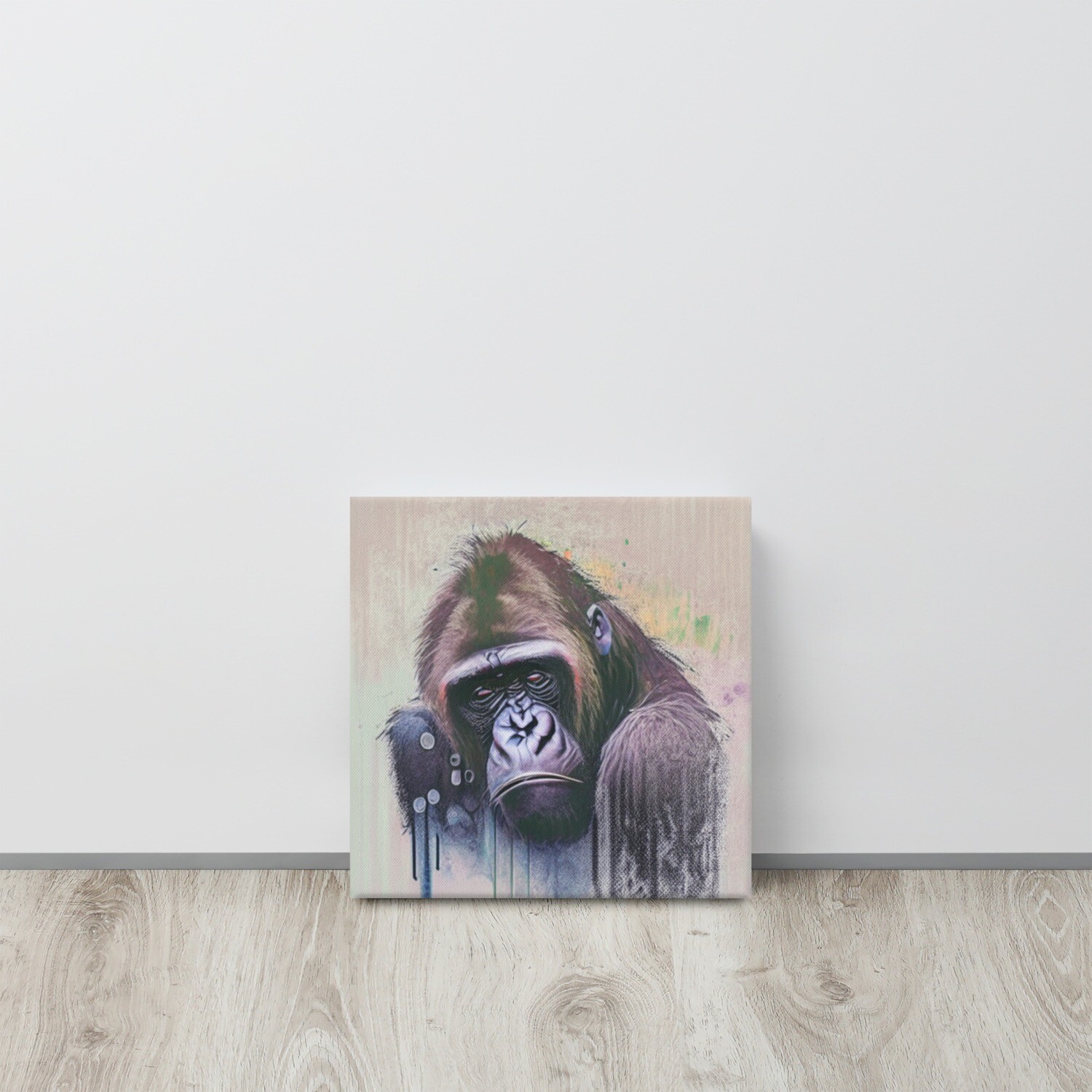 12 X 12 Gorilla in Watercolor on Canvas