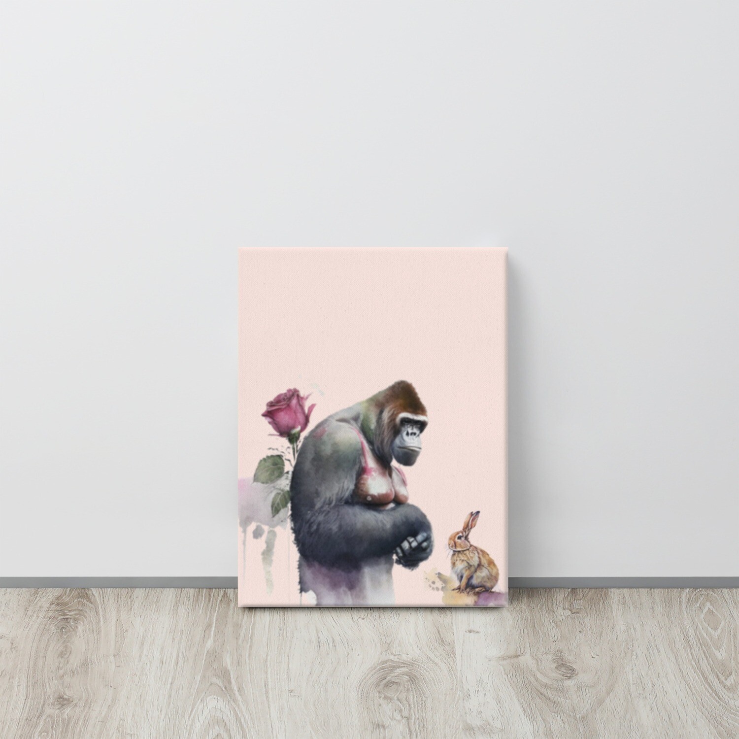 Protect - her Watercolor on Canvas 