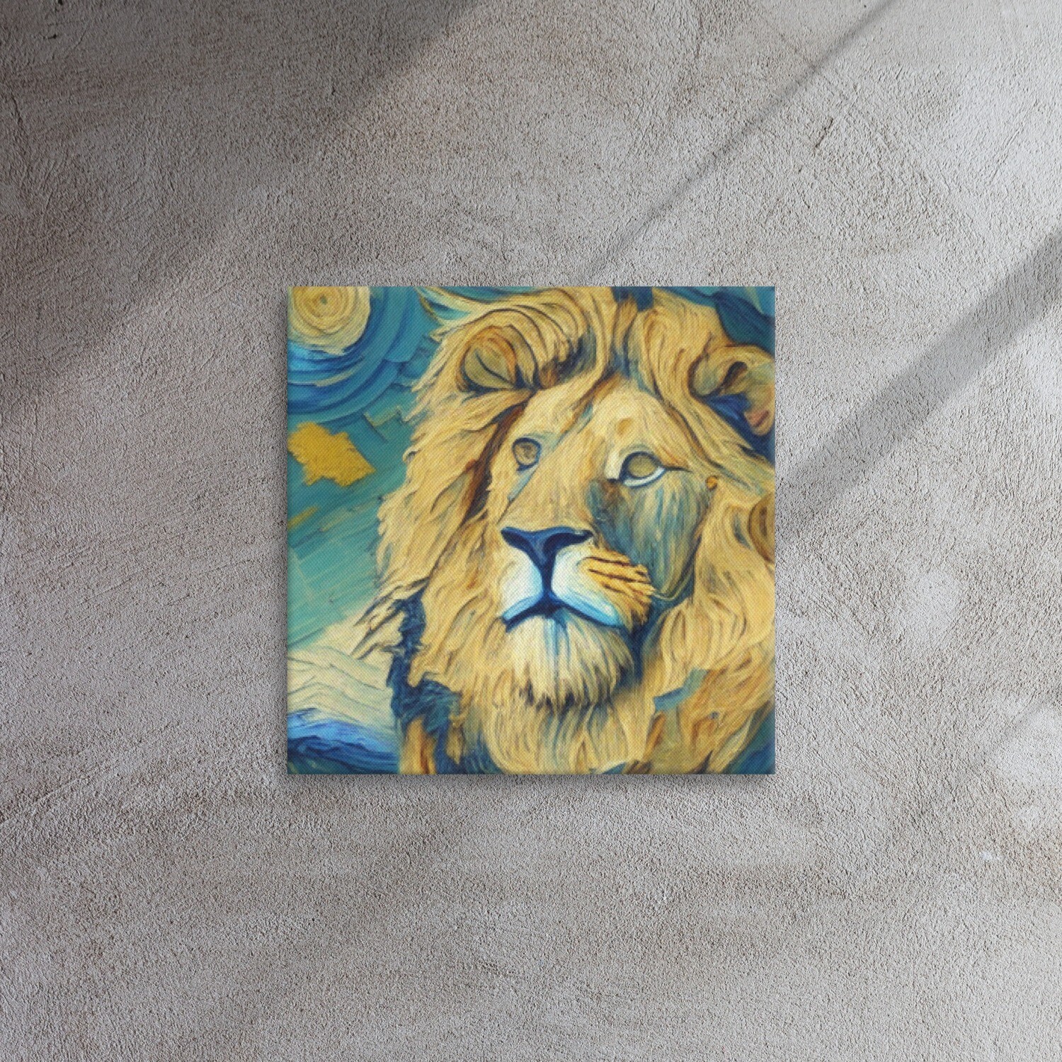 Lion Post-Impressionism on Thin Canvas