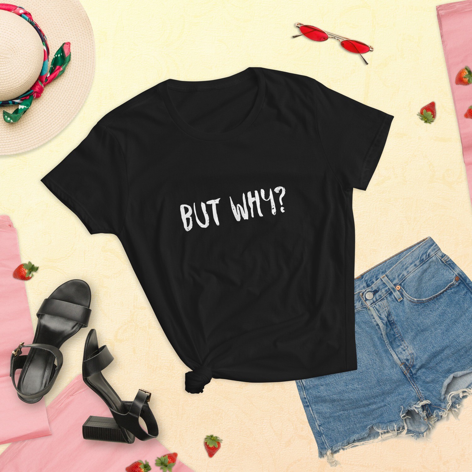 Women&#39;s short sleeve t-shirt, Color: Black, Size: S
