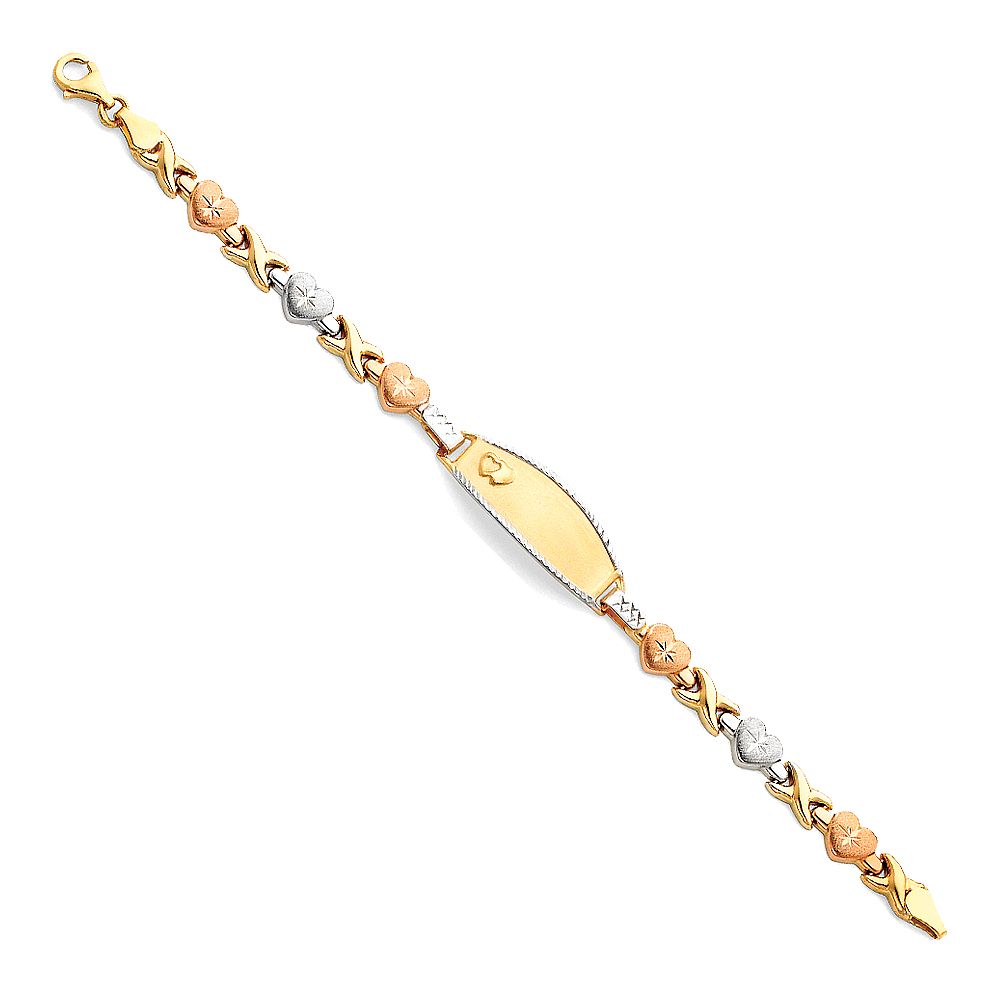 14K 3C Light Stampato ID Bracelet for Junior