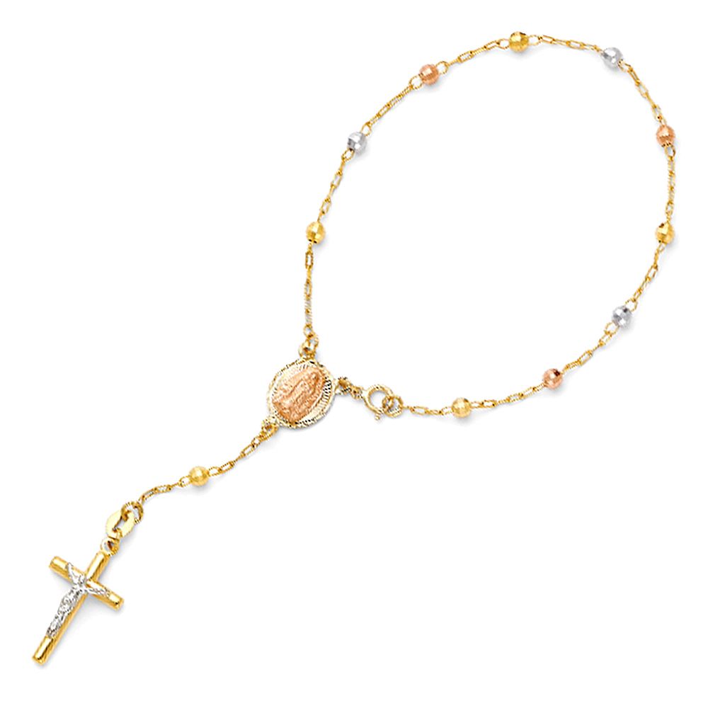 14K 2T Rosary Bracelet
