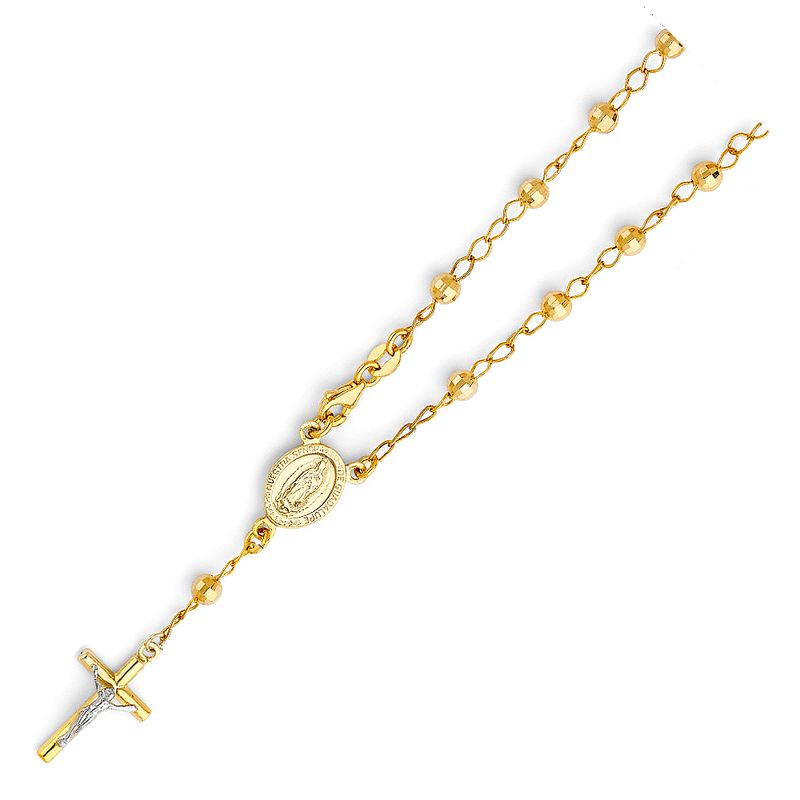 14KY 4mm Disco Ball Rosary Bracelet