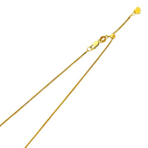 14KY 0.8mm Adjustable DC Square Wheat Chain - 20&quot;