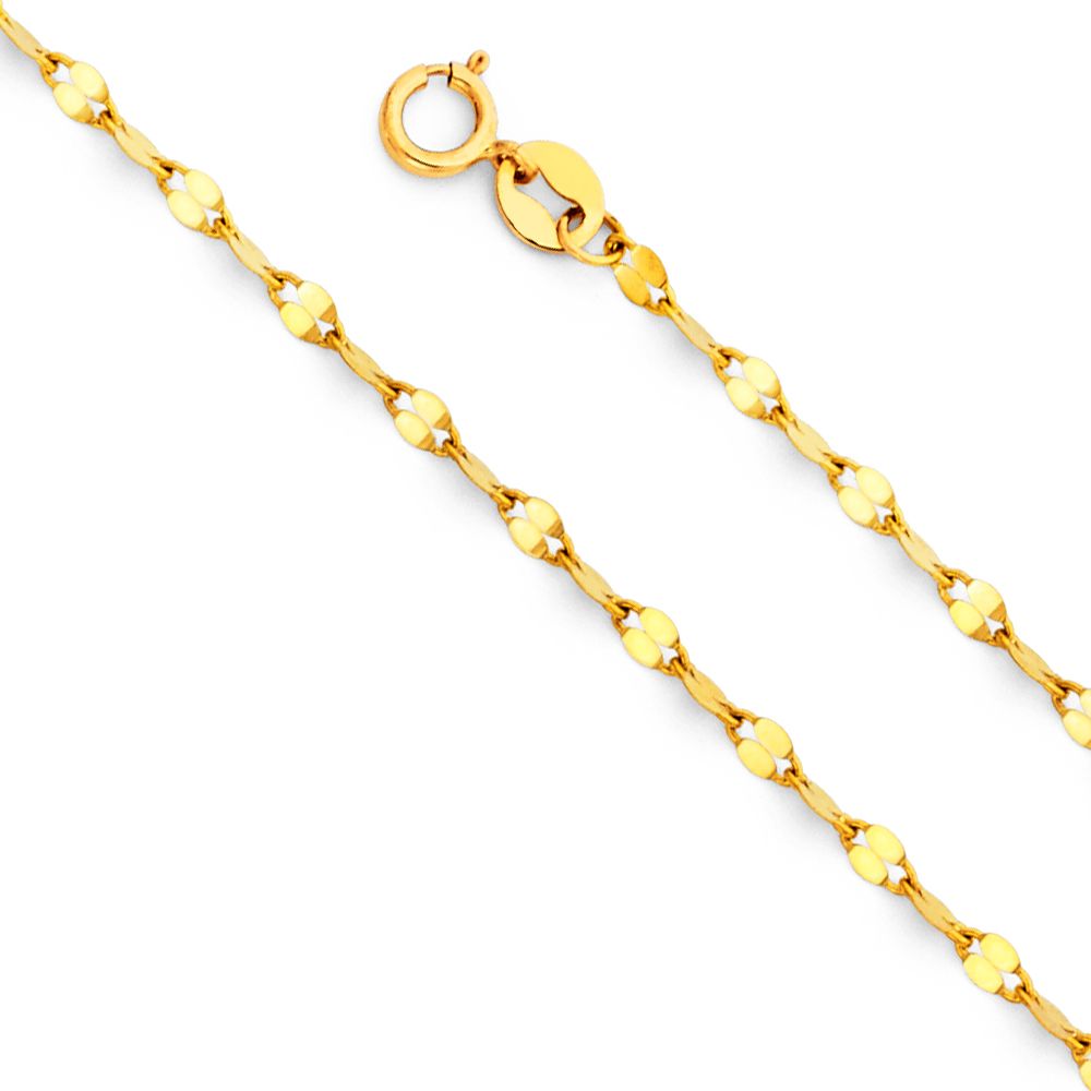 14KY 2mm Twisted Mirror Chain