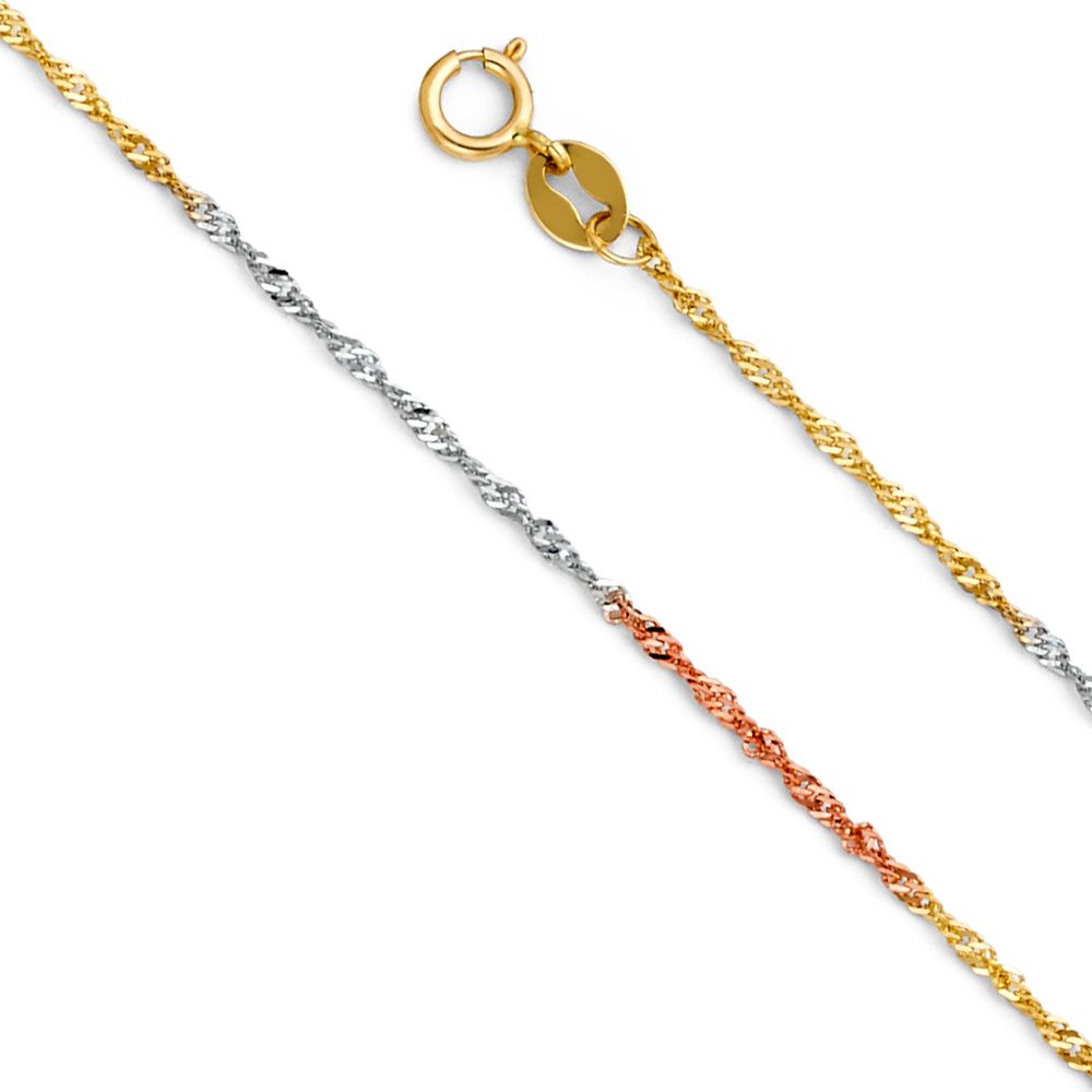 ​14K 3C 1.2mm Singapore Chain