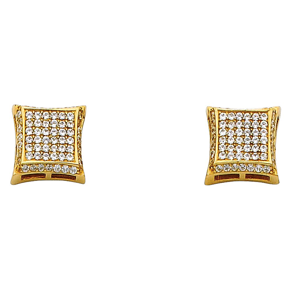 14KY Square CZ Earrings (ER314)
