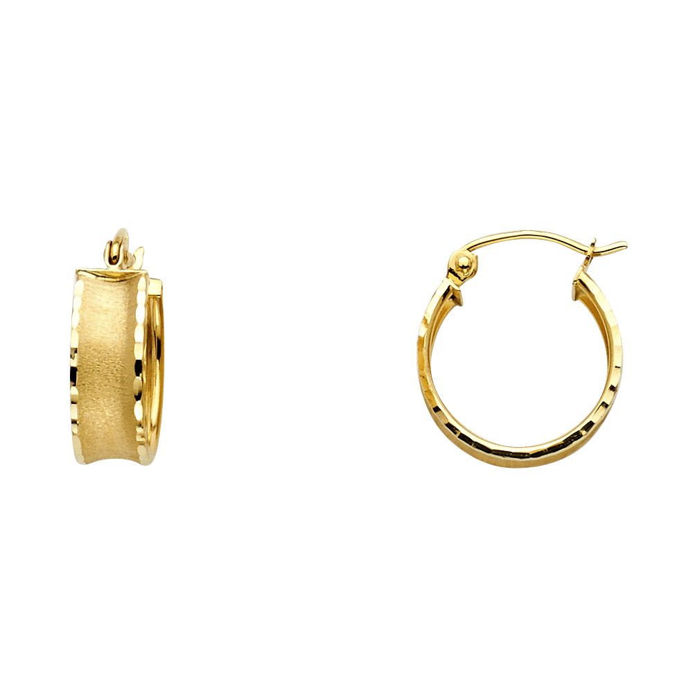 14KW Side DC Hoop Earrings (15mm)