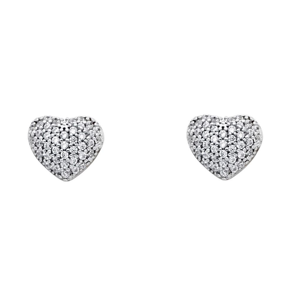 14KW Heart CZ Earrings