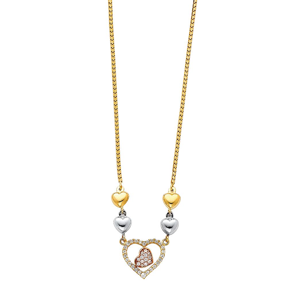 14K 3C Light Hanging Necklace (NK78)